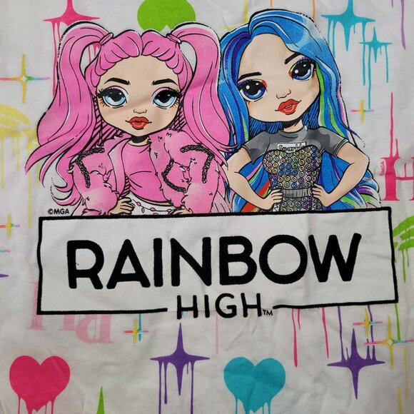 Rainbow High Girls T-Shirt With Colorful Graphics & Heart Print Design Size 4 - Picture 3 of 7